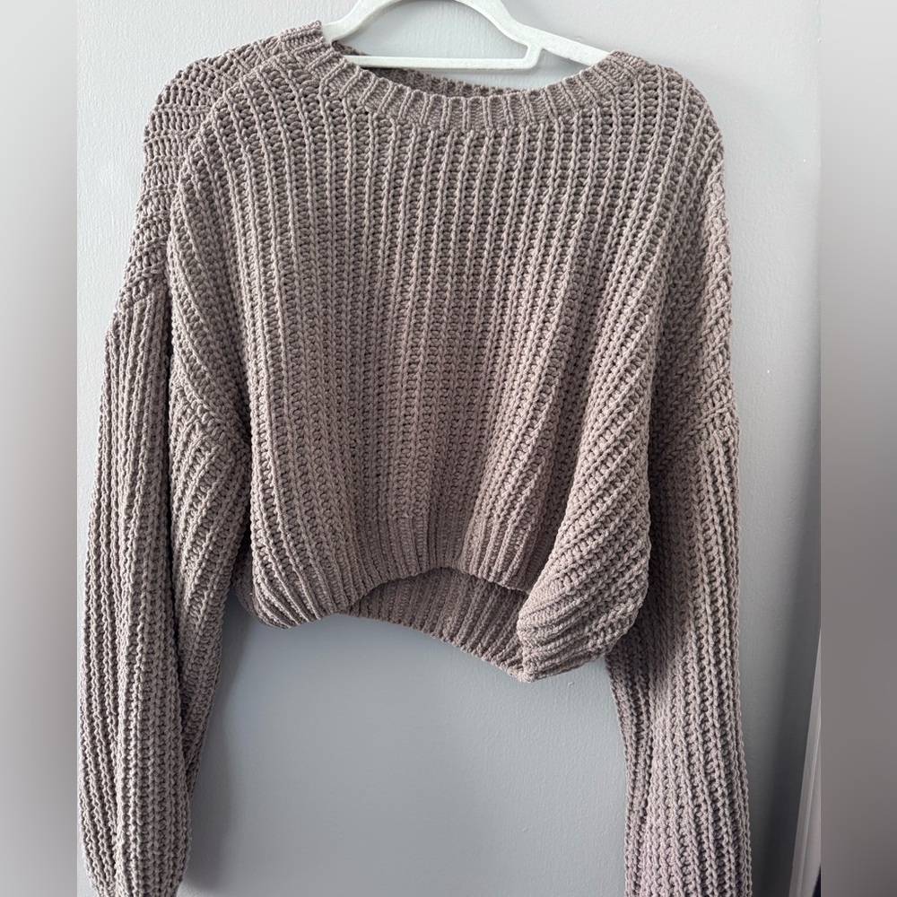 Taupe Crew Neck Sweater